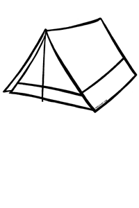 Black And White Clipart Tent 