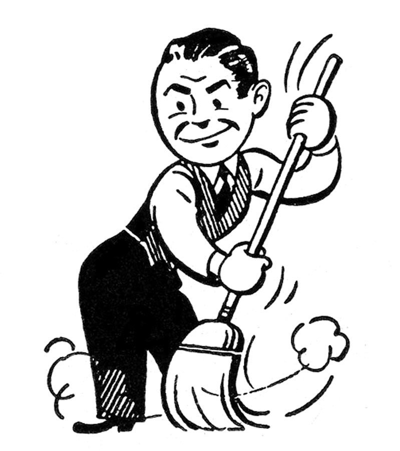 Retro House Cleaning Clipart 