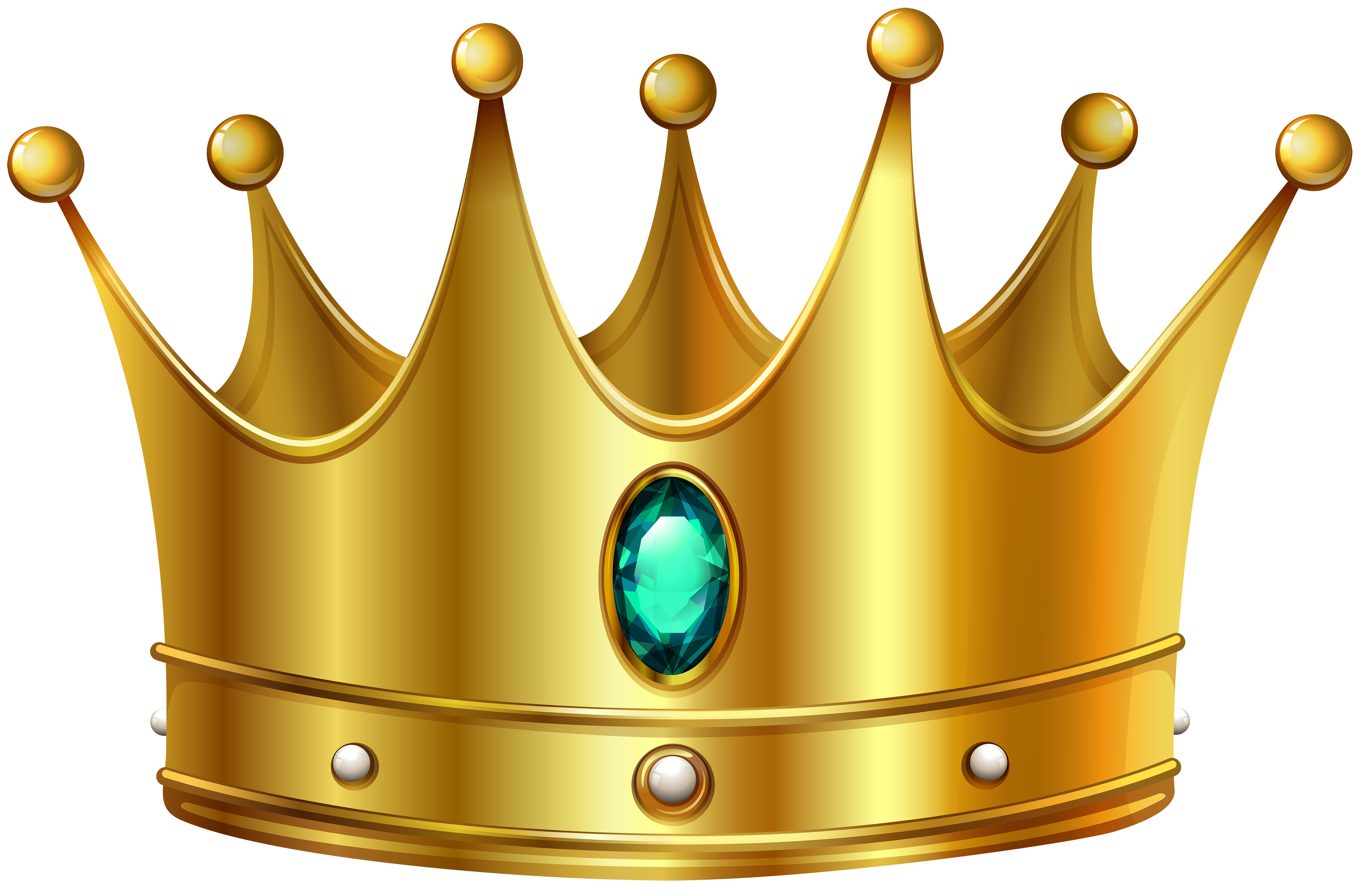 Gold Crown with Diamond PNG Clip Art Image 