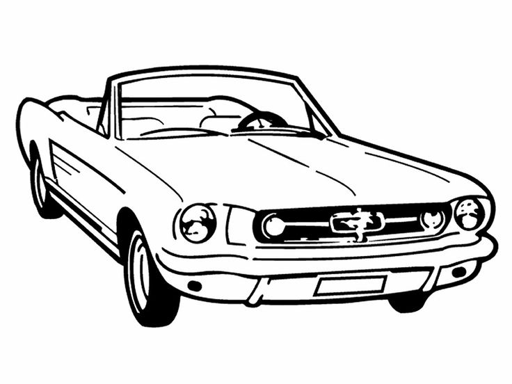 Convertible car clipart black and white 