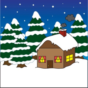 Winter House Clipart 