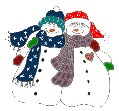 Snowman couple clipart 