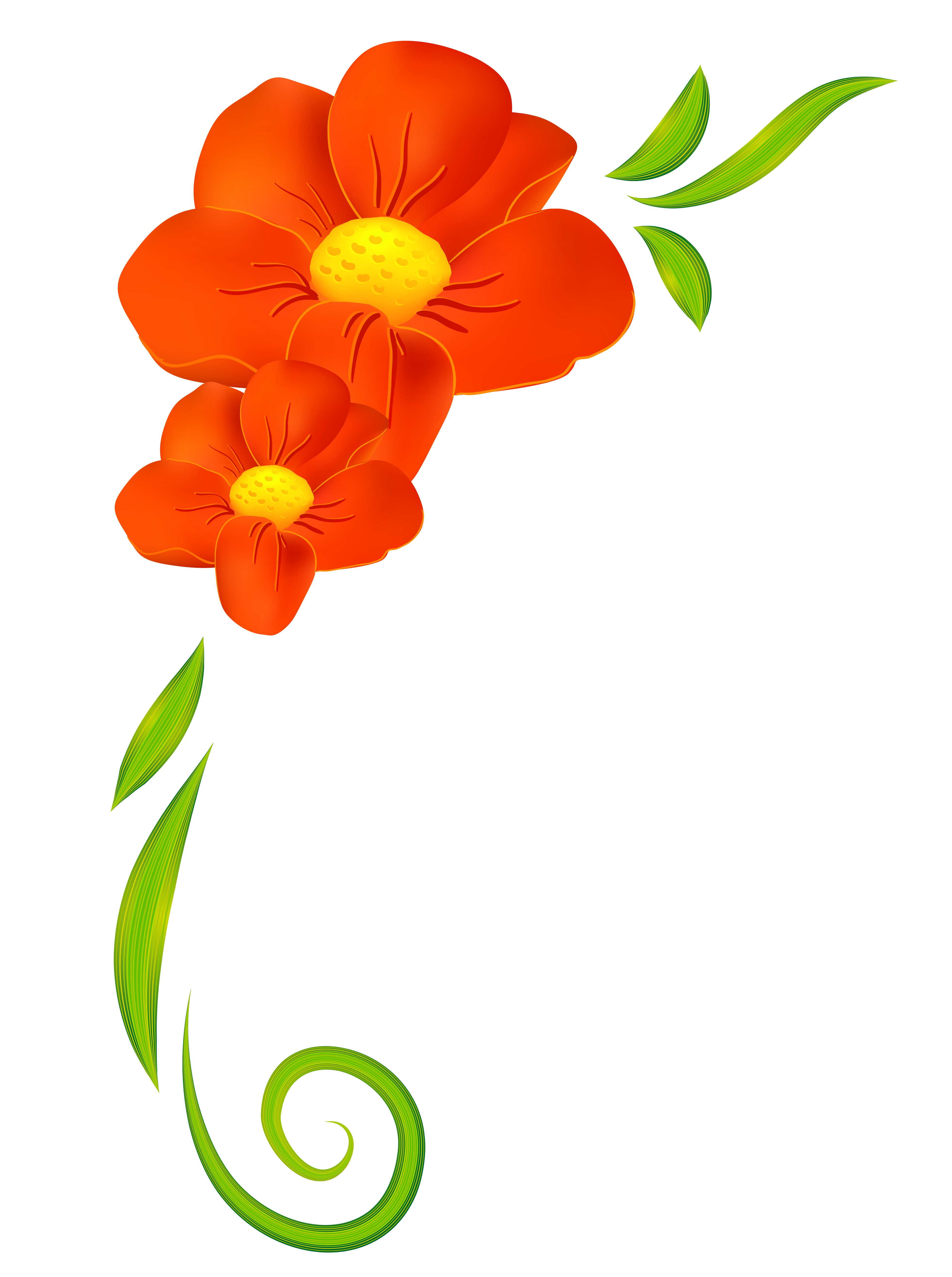 Blue And Orange Flower Clipart 