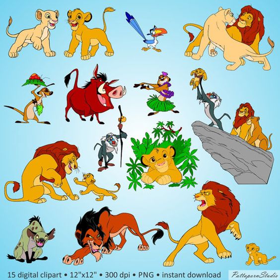 Buy 2 Get 1 Free! Digital Clipart The Lion King lovely cartoon 