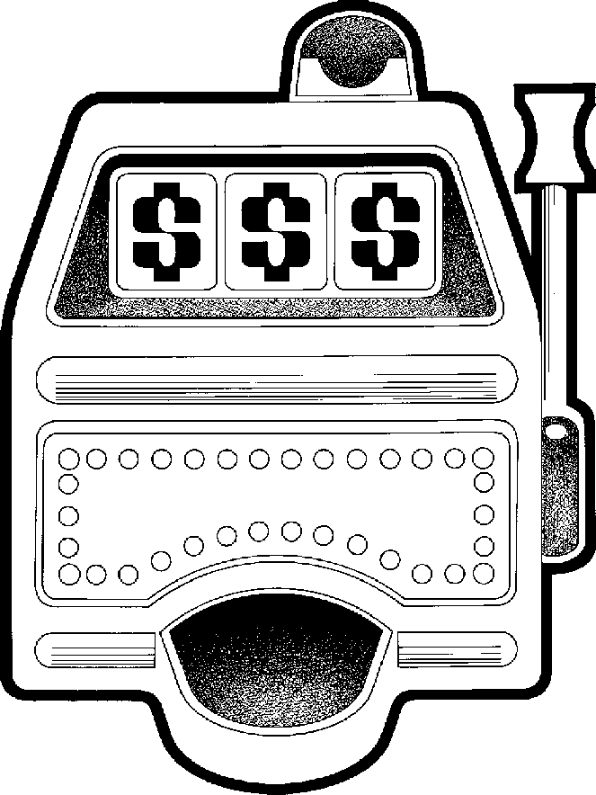 slot machine clipart black and white flower