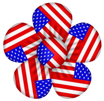 USA Flag Flower Decor PNG Clipart 