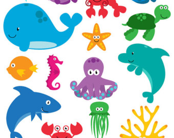 Sea animals clip art 