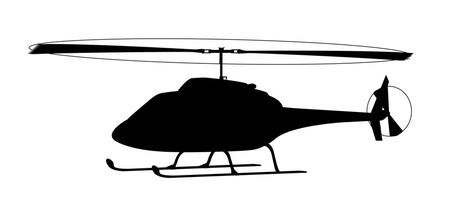 Helicopter Black And White Clipart 