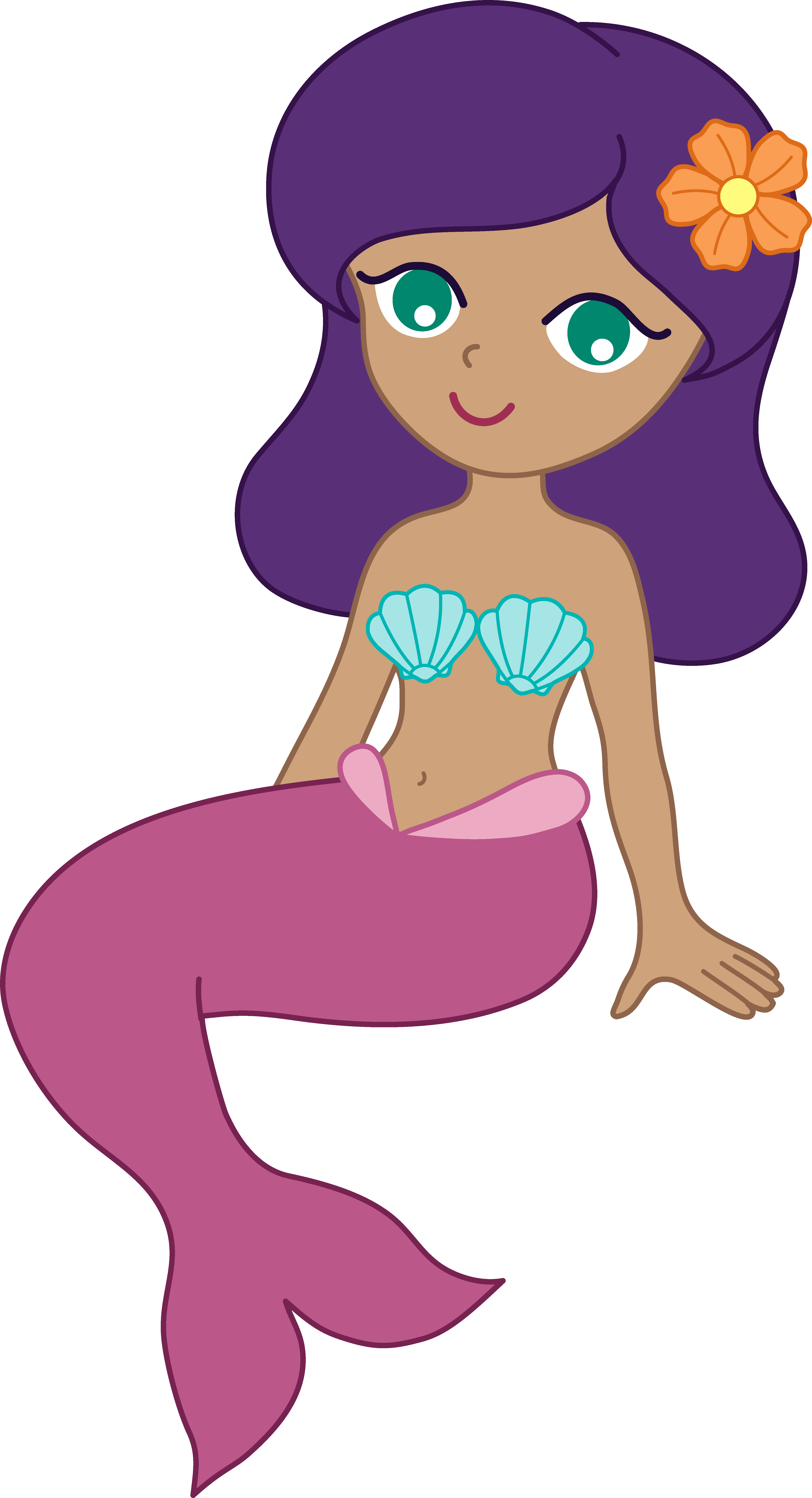 Cute Cartoon Mermaid Clipart 