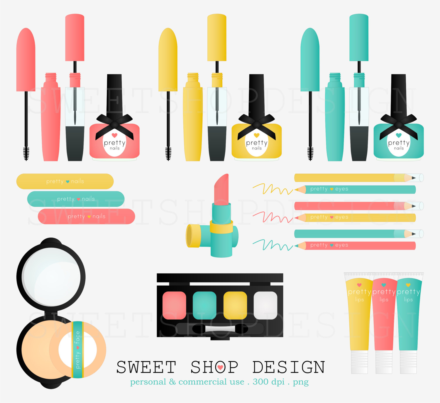 Makeup Products Clipart 
