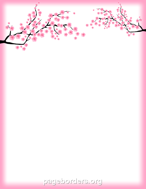 Cherry Blossom Border Clipart 