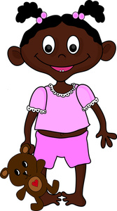 Black girl toddler clipart 