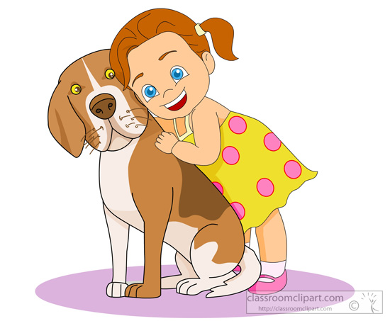 Family two boys one girl dog clipart 