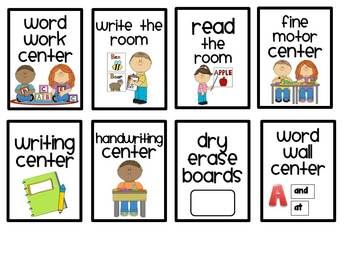 Literacy Center Labels for a Pocket Chart 