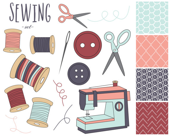 Sewing supplies clipart 