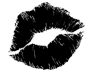 Kissing Lips Black And White Clipart 