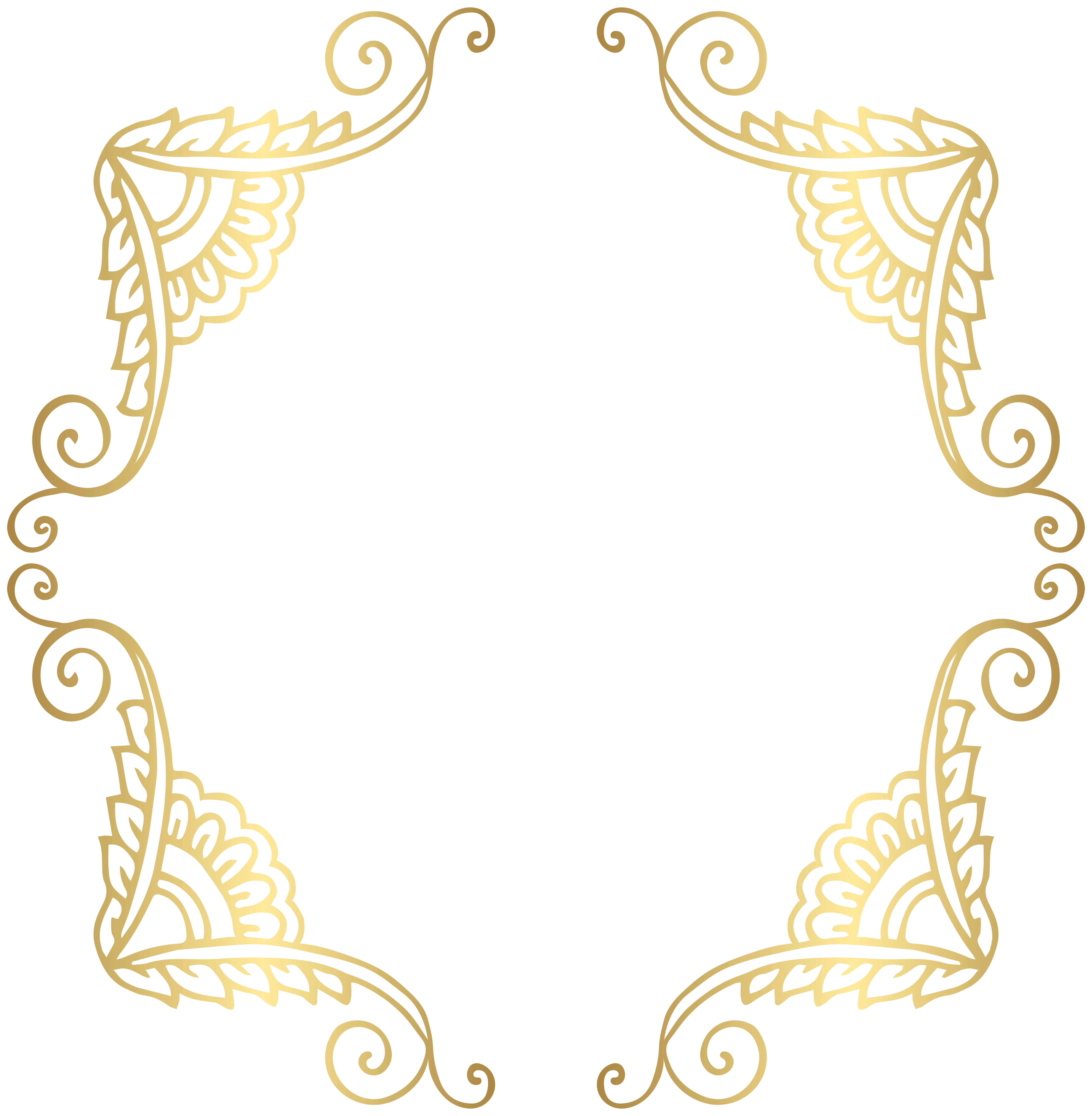 Golden Border Frame PNG Clip Art Image 