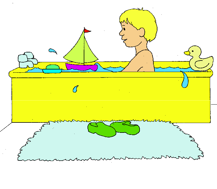 Kids bath time clipart 