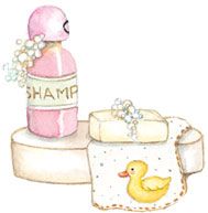 Bath, shower and toilet illustrations on 