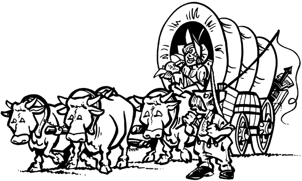 covered wagon coloring page covered wagon clip art cliparts.co 