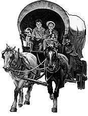 Covered wagon train clipart 