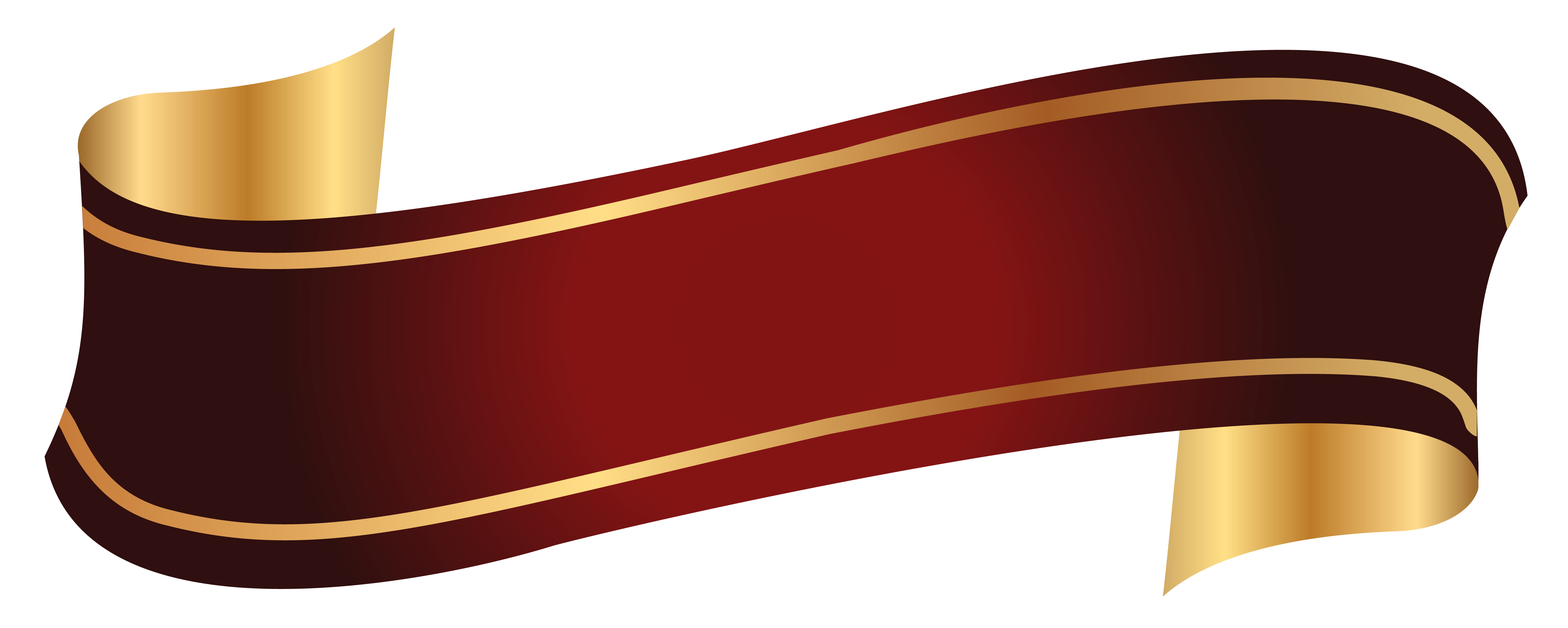 Red and Gold Banner PNG Clipart Image 
