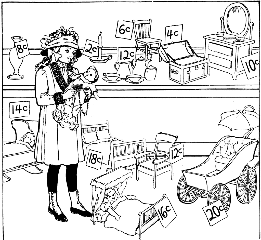 Toy Store Black And White Clipart 
