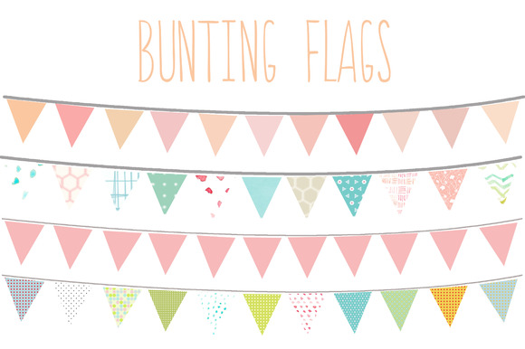 Bunting flags clipart 