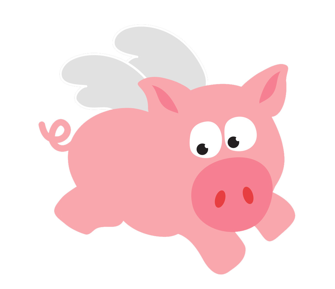 Cartoon Flying Pig 