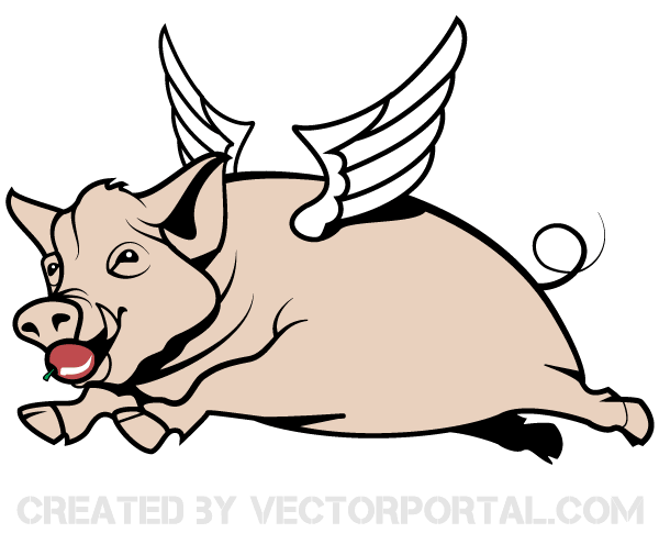 Flying Pig Vector Image 