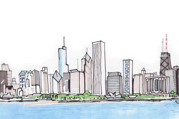 City of Chicago Skyline Clipart 