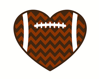 Football heart clipart vector 