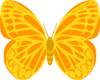 Free butterfly clipart graphics. Image and pictures of yellow 