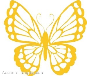 Yellow butterfly clipart 