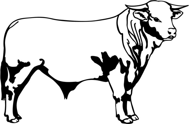 Hereford cow silhouette clipart 