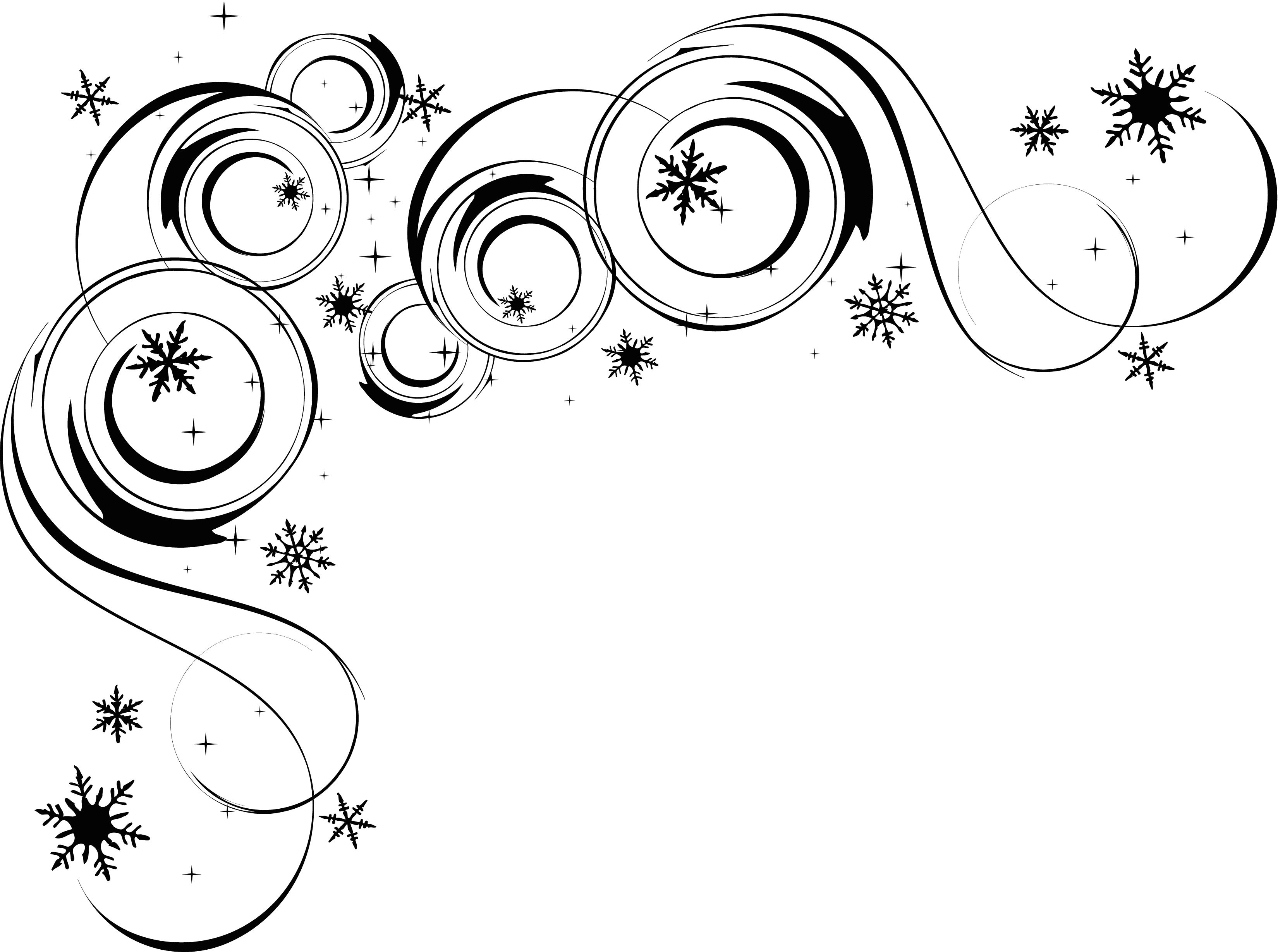 Swirly Snowflake Clipart 