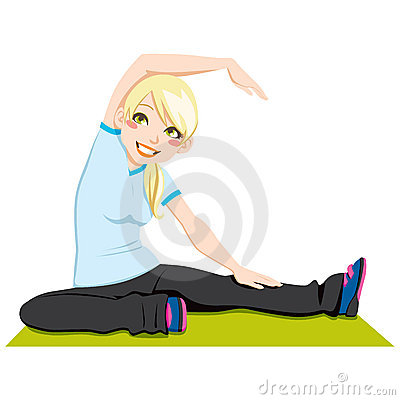 flexible woman clipart in red