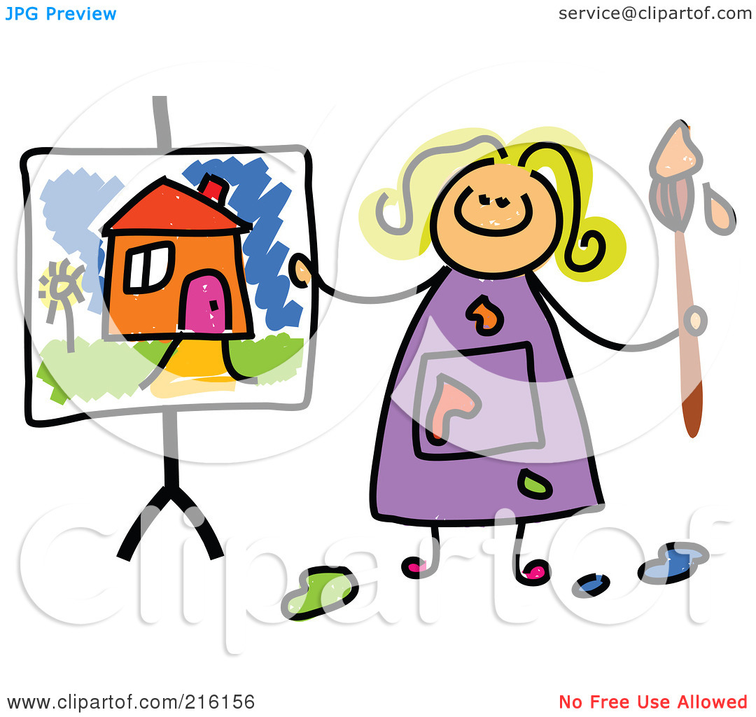 Girl Painting Clipart 