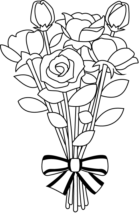 Wedding Bouquet Clip Art Black And White 