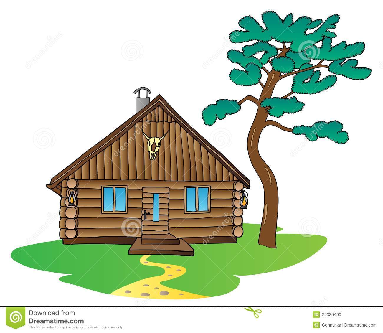 cabin camping clipart