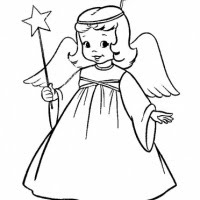 Simple christmas angel clipart black and white 