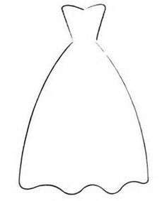 Bridesmaid Dresses Silhouettes Clipart for greeting cards 