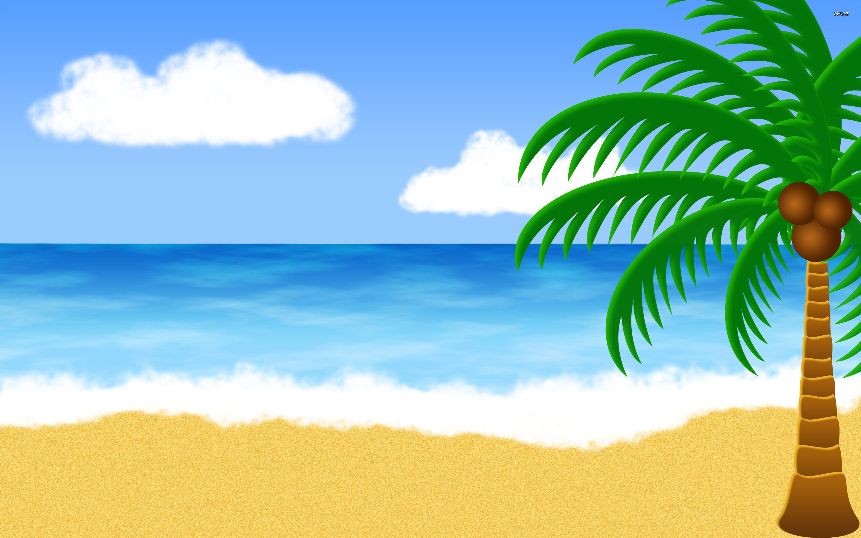 tropical beach background cartoon - Clip Art Library