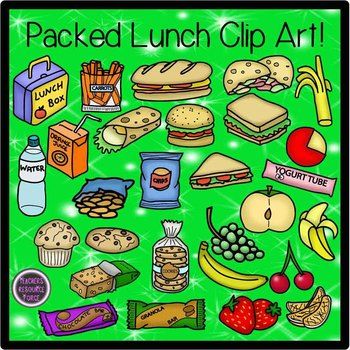Packed Lunch / Picnic Snack Food clip art 