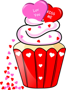 Valentines day cupcakes clipart 