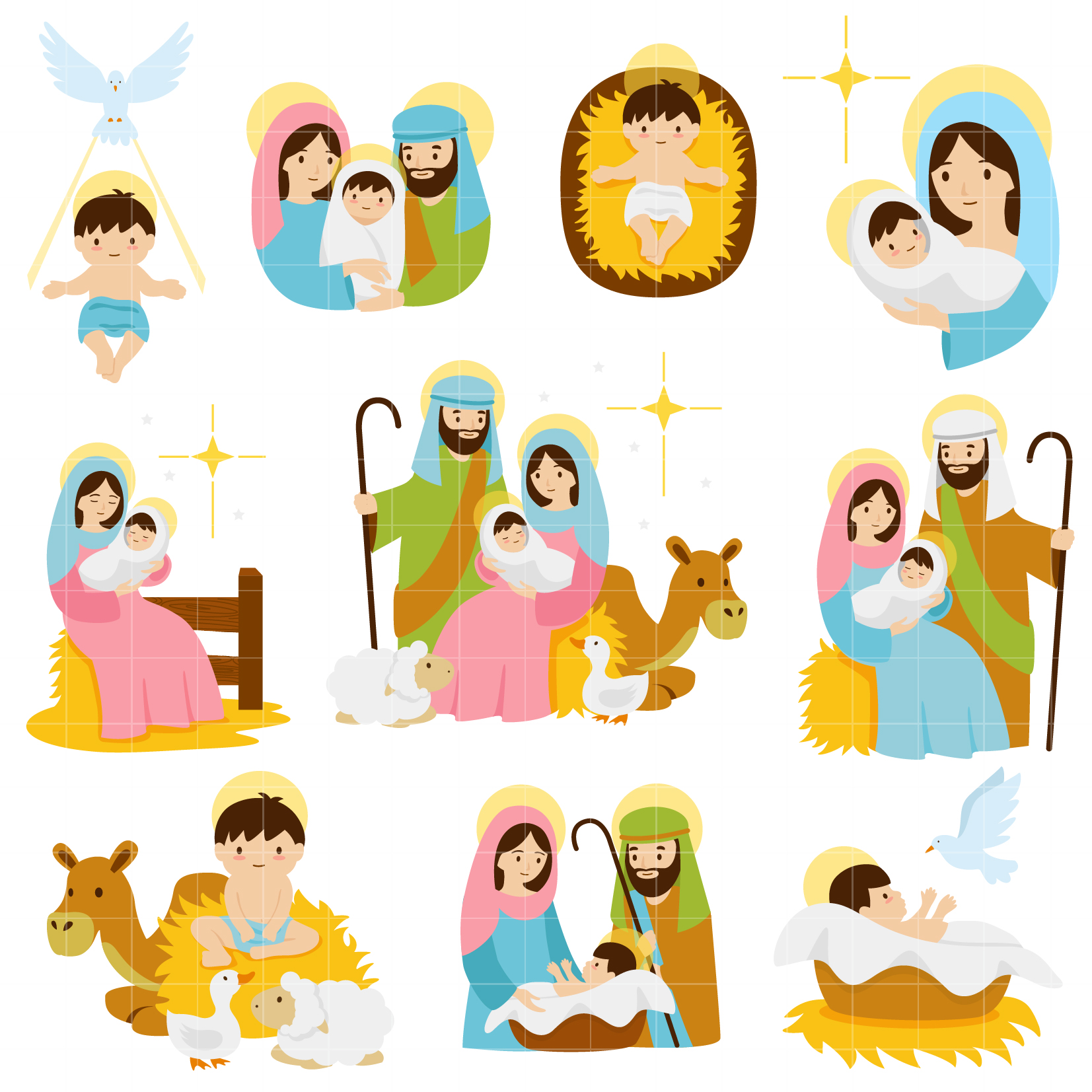 Featured image of post Cute Christmas Nativity Clipart From santa to snowmen cozy fireside scenes and beautifully decorated christmas trees to christian nativity scenes there are a huge range of coloring sheets