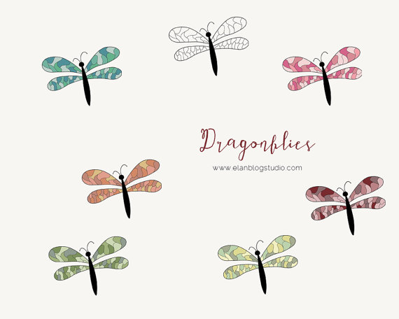 Dragonflies clip art 