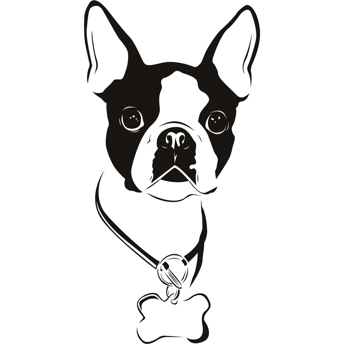 Boston Terrier Line Art Minimalist Wall Art Drawing Dogs & Pets Pet
