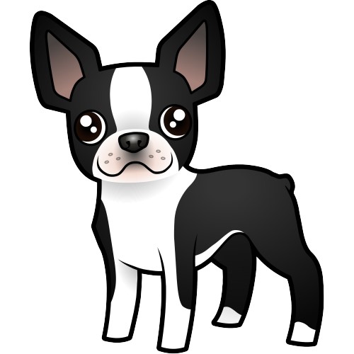 Boston Terrier Cartoon Clipart 