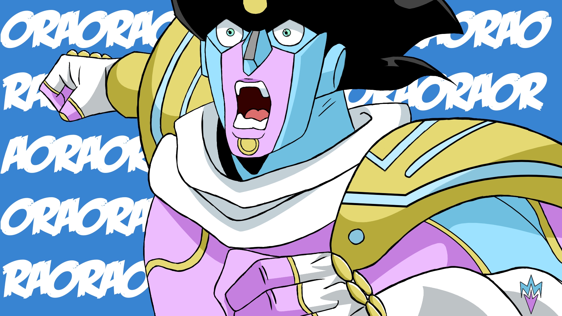 My first star platinum on my new drawing tablet. : StardustCrusaders 